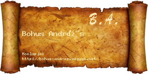 Bohus András névjegykártya