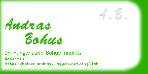 andras bohus business card